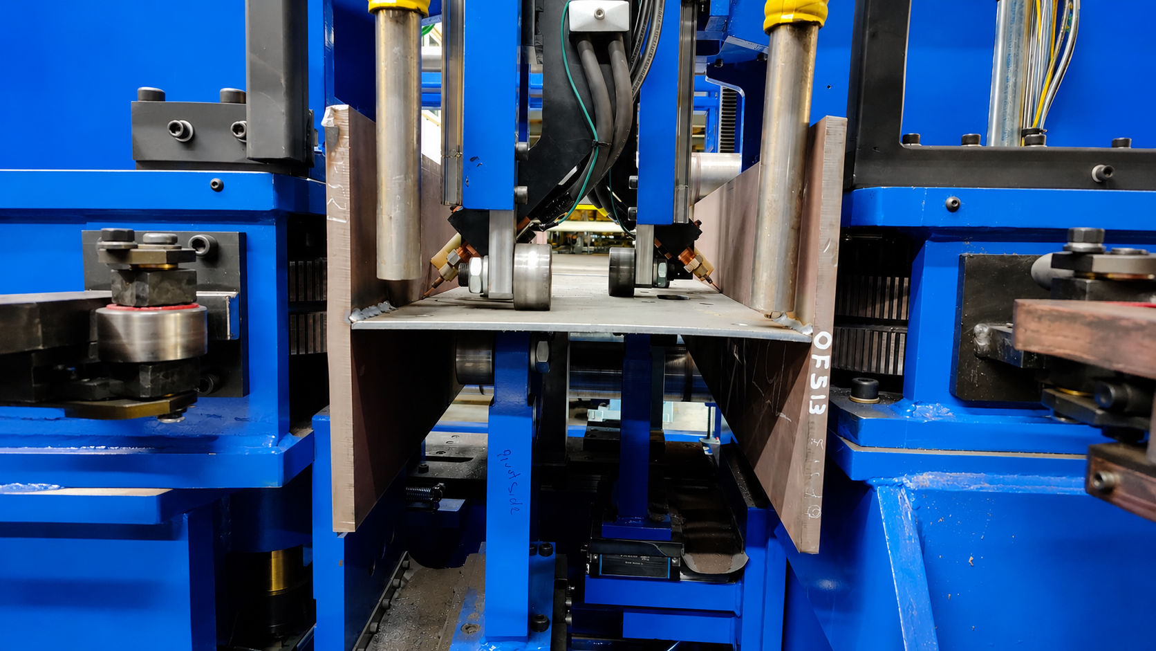 Industrial machinery with metal components