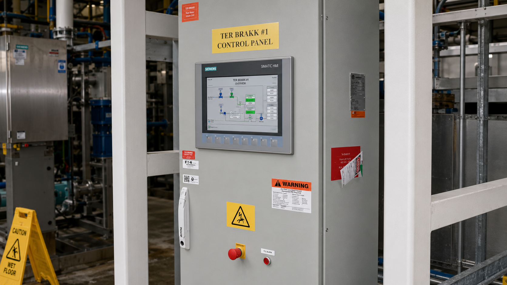 Industrial control panel with touchscreen display