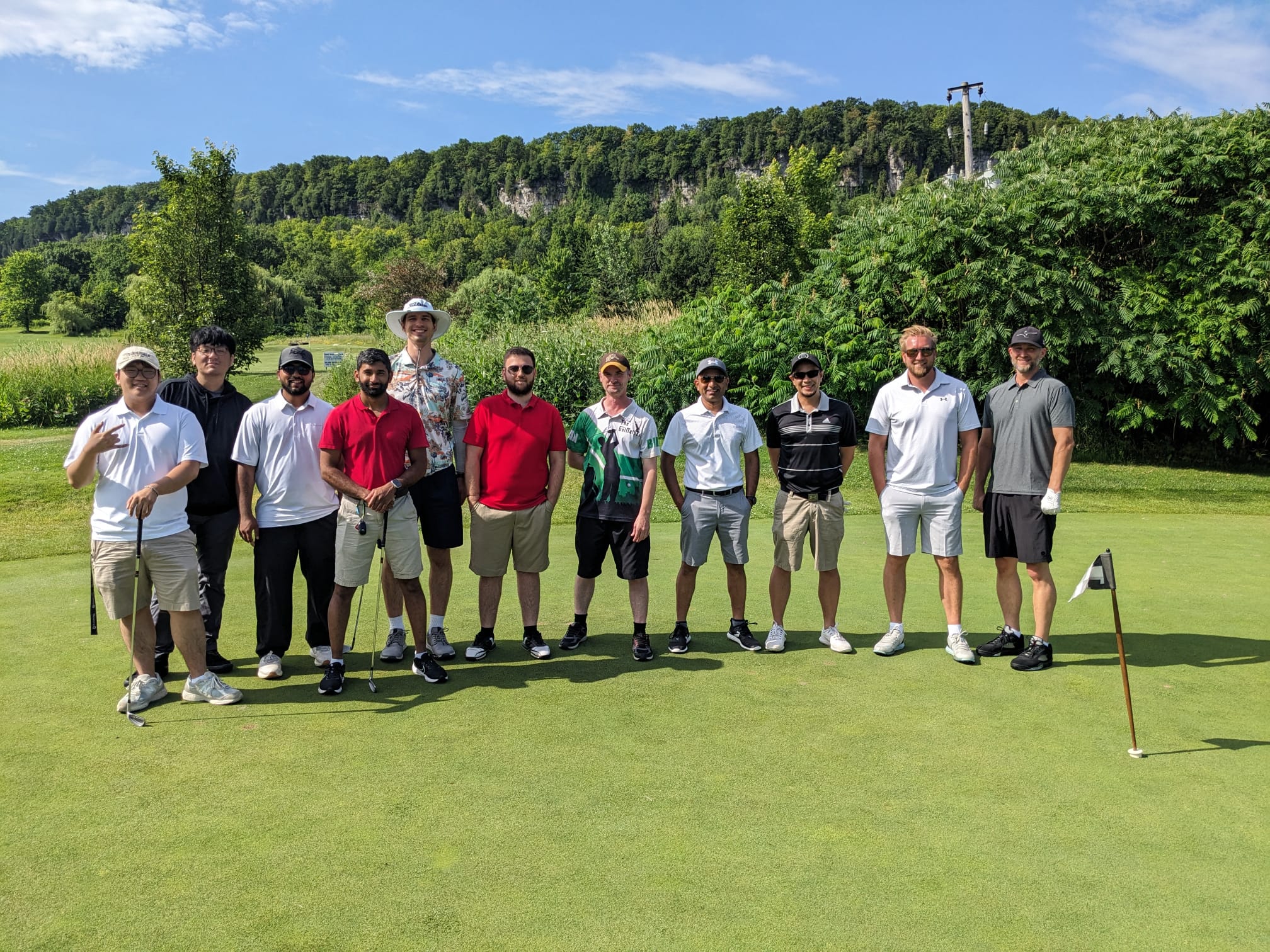 Group of golfers on a course